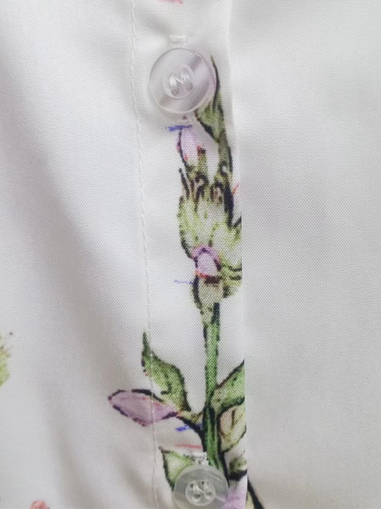 Turn-down Collar Button Short Sleeve Casual Blouses Tops