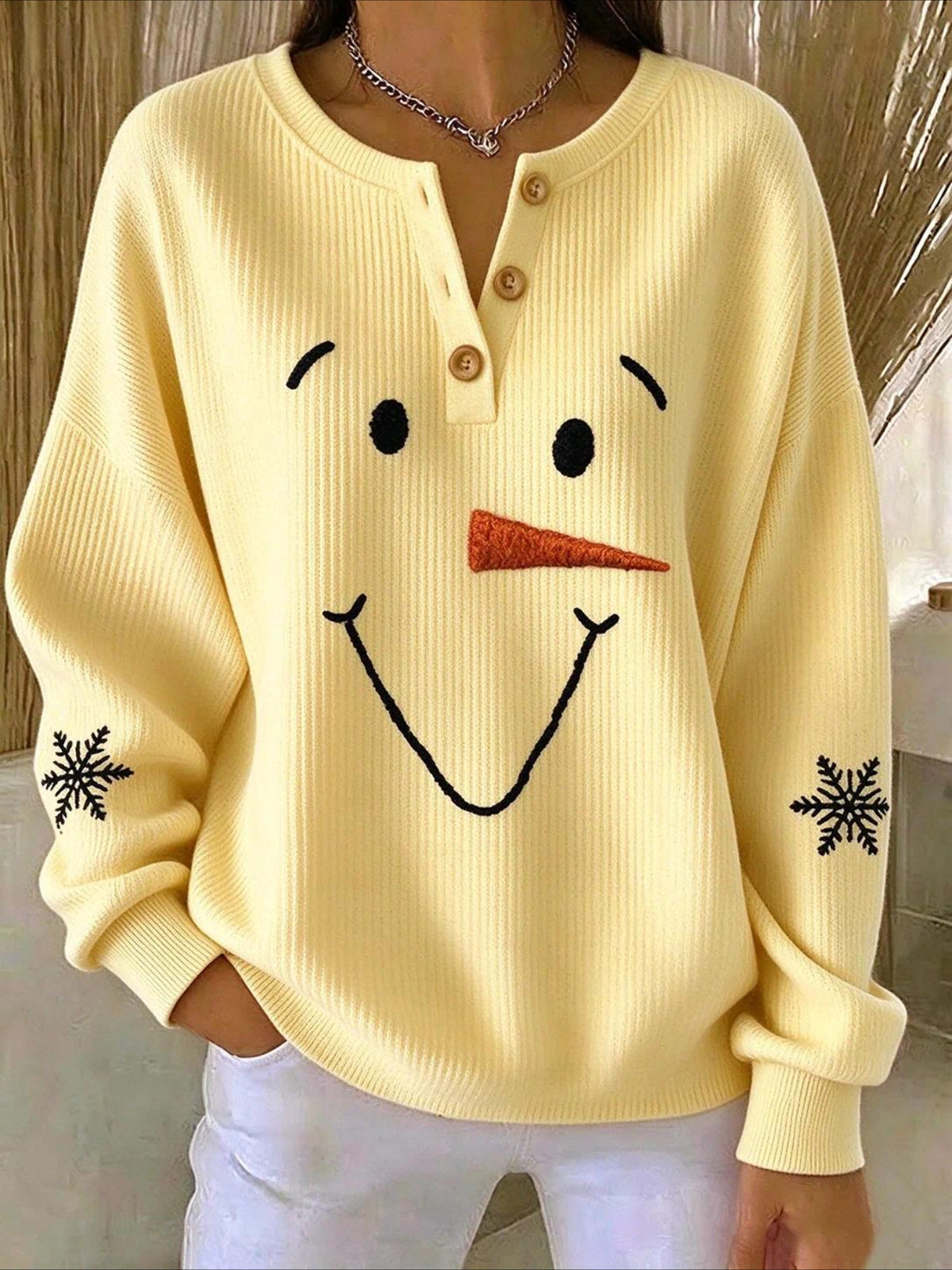 Fit Vintage Christmas Snowman Sweatshirt