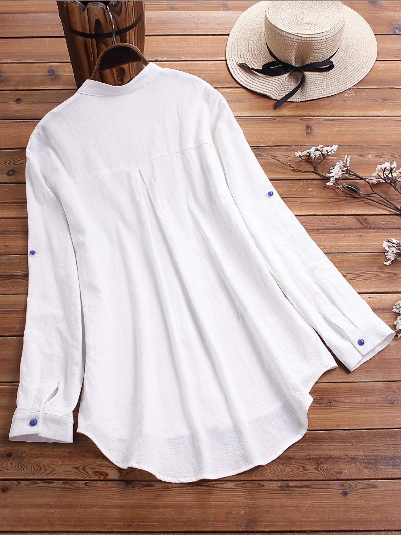 Women's Floral Print Long Sleeve Colorful Button Turn Down Collar Shirt