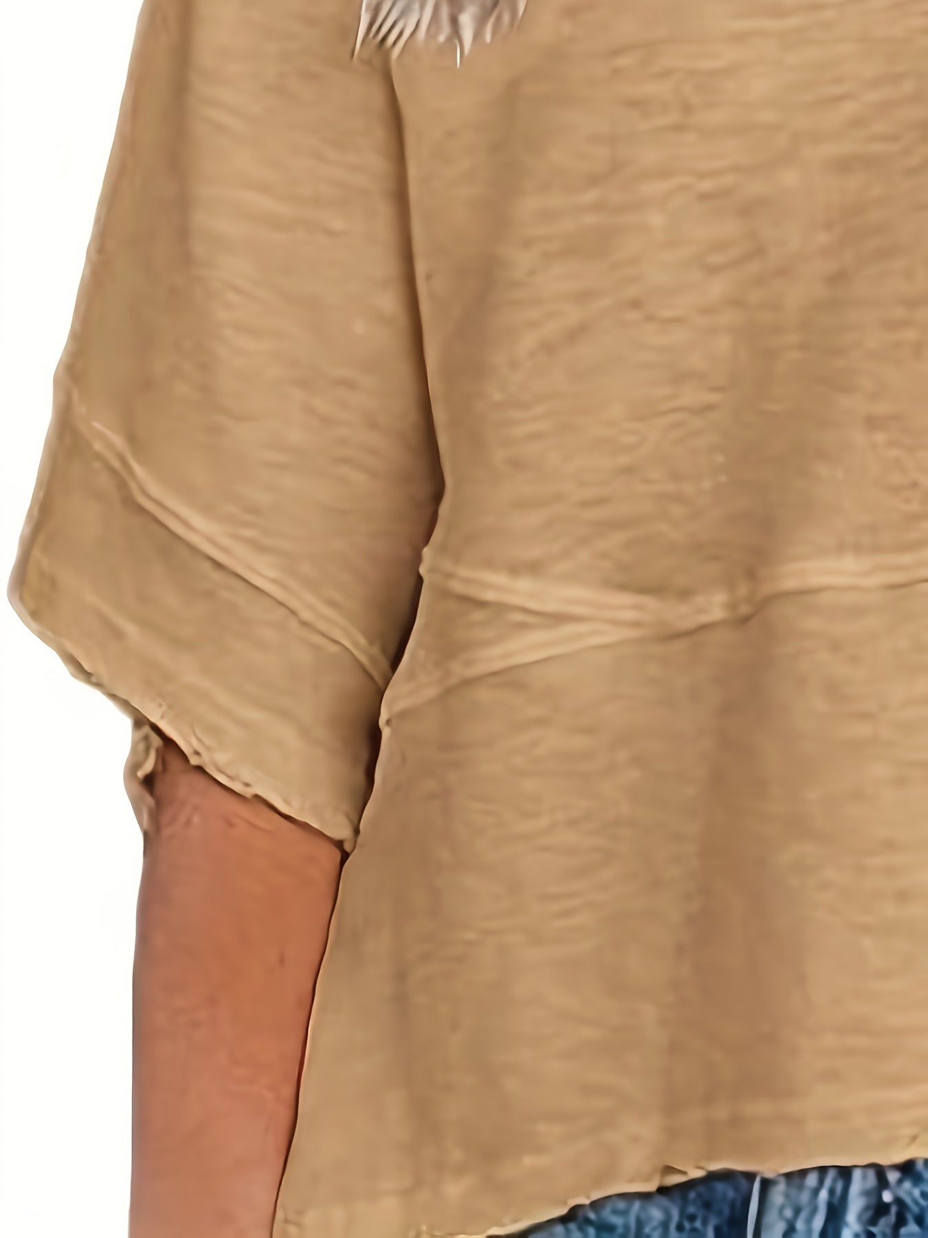 Solid Crew Neck Loose Basic T-shirt, Casual Half Sleeve T-Shirt