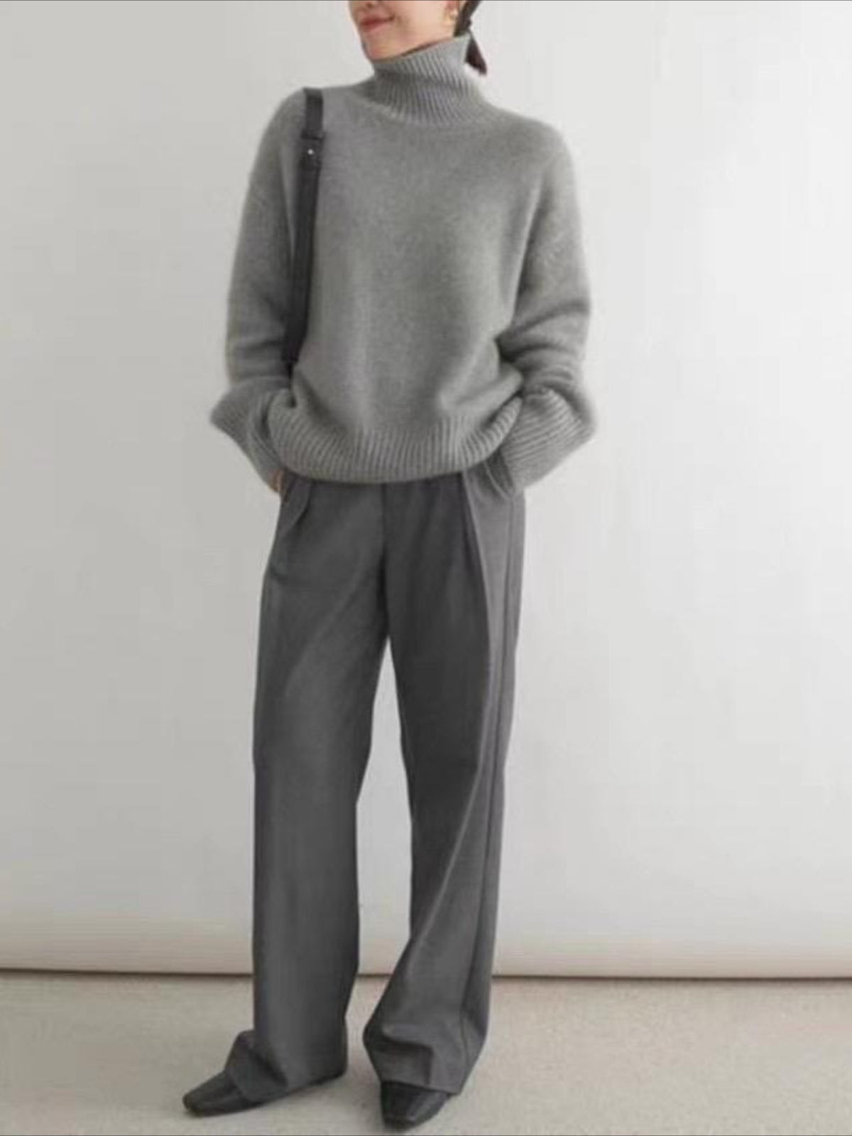 Lazy Style Loose and Versatile Knitted Pullover Sweater