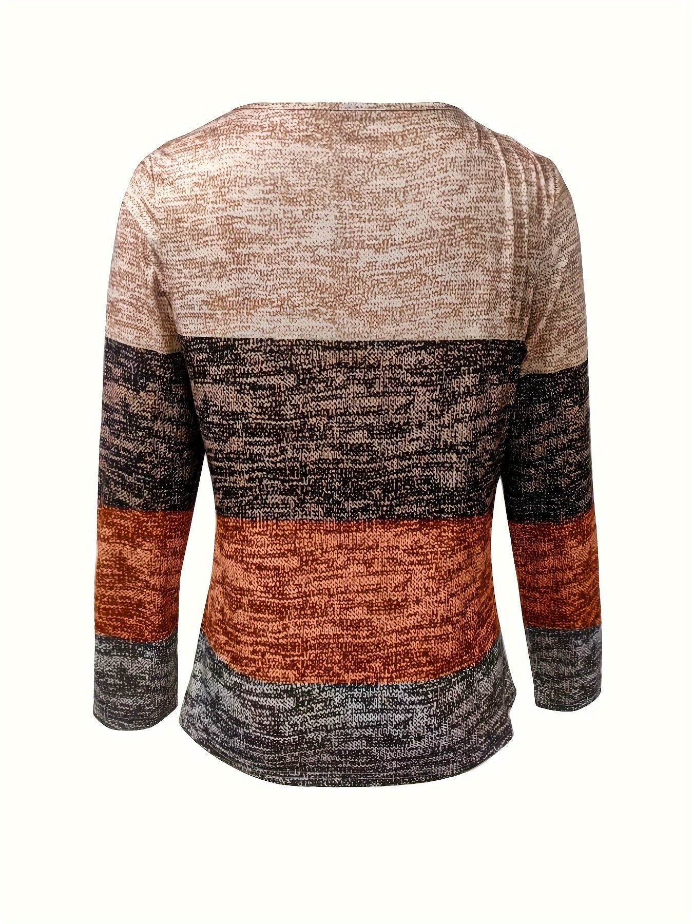 Women's Color Block Quarter Zip T-Shirt - Casual Long Sleeve Top