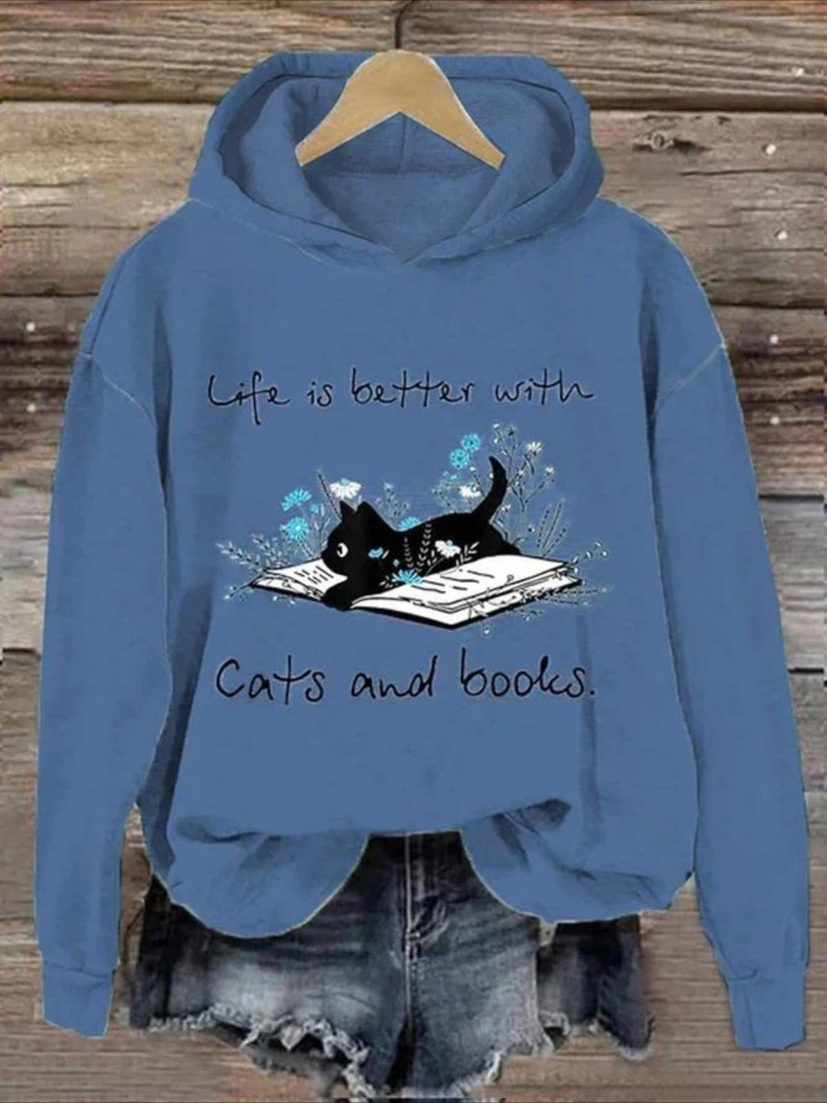 Fleece lining Long Sleeve Vintage Spring/Fall Hoodie