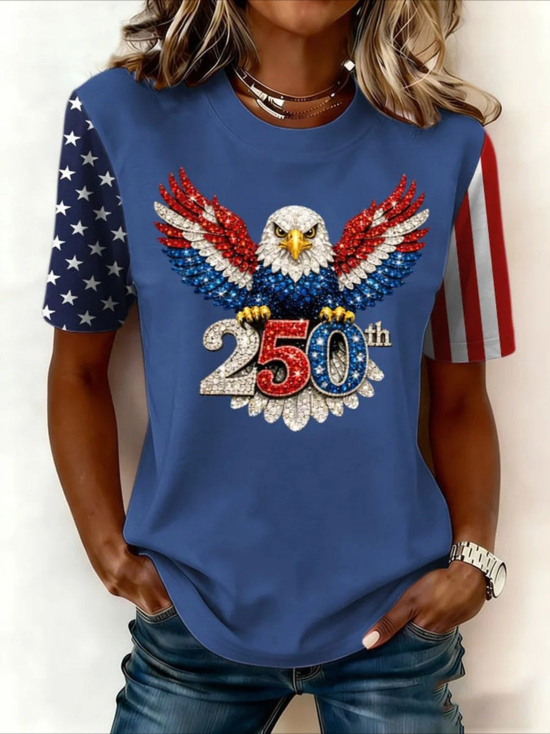 Casual Letter Pattern Crew Neck Short Sleeve T-shirt