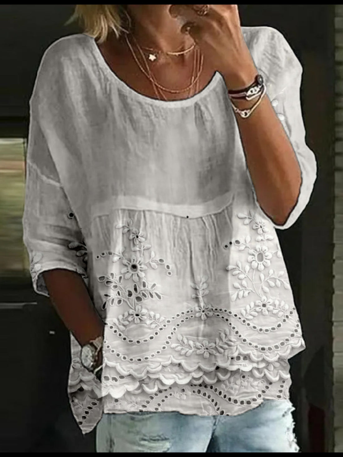 Floral Half Sleeve Shirt Summer Printing Crew Neck Daily Casual Top