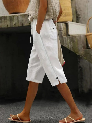 Solid Color Casual Plain Straight Pants