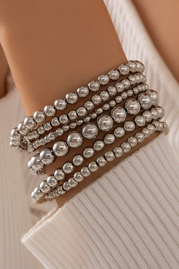 White Multi Layered Beaded Bracelet