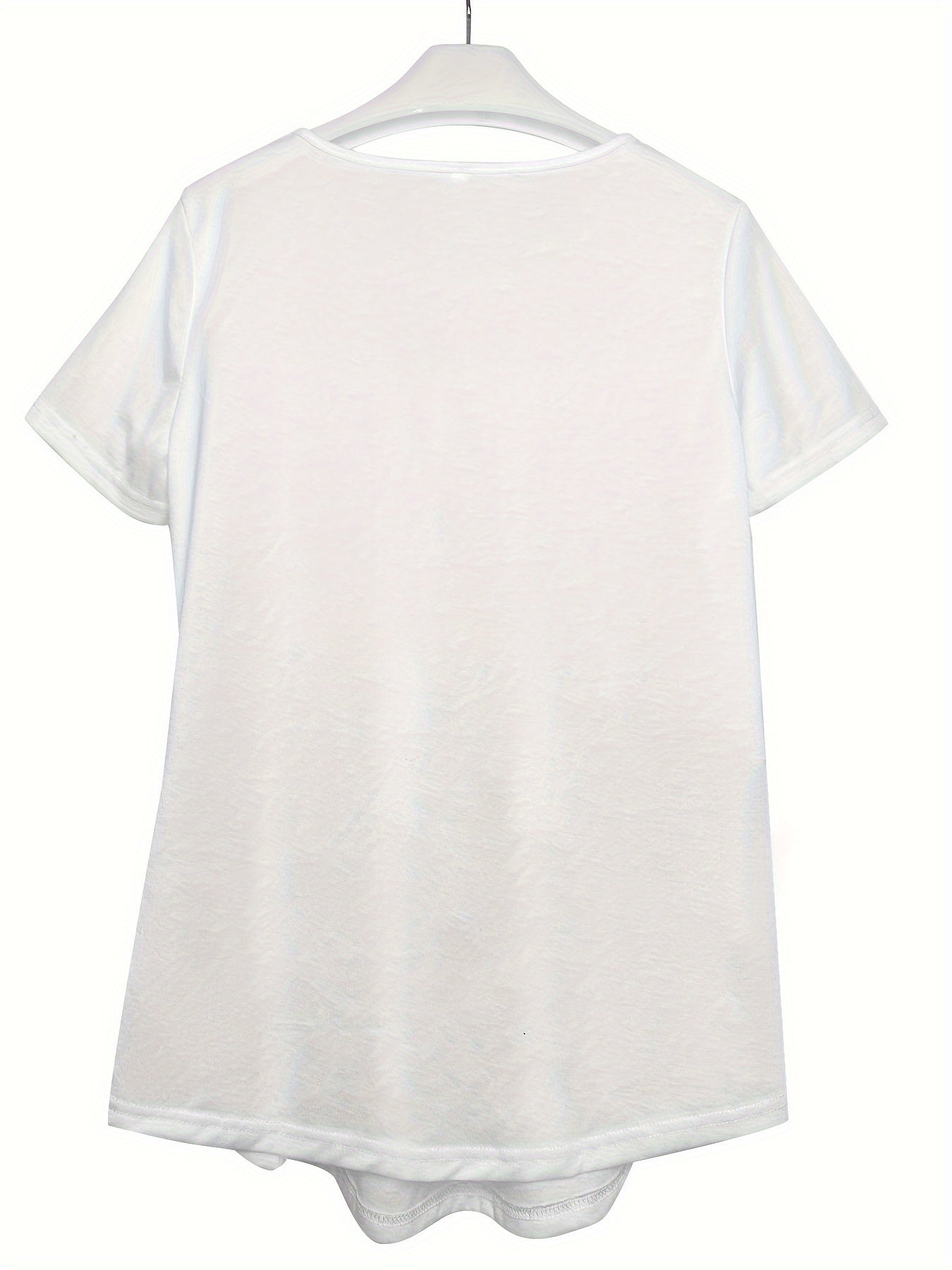 Women's Contrast Lace Ruched T-Shirt - Casual Short Sleeve Top