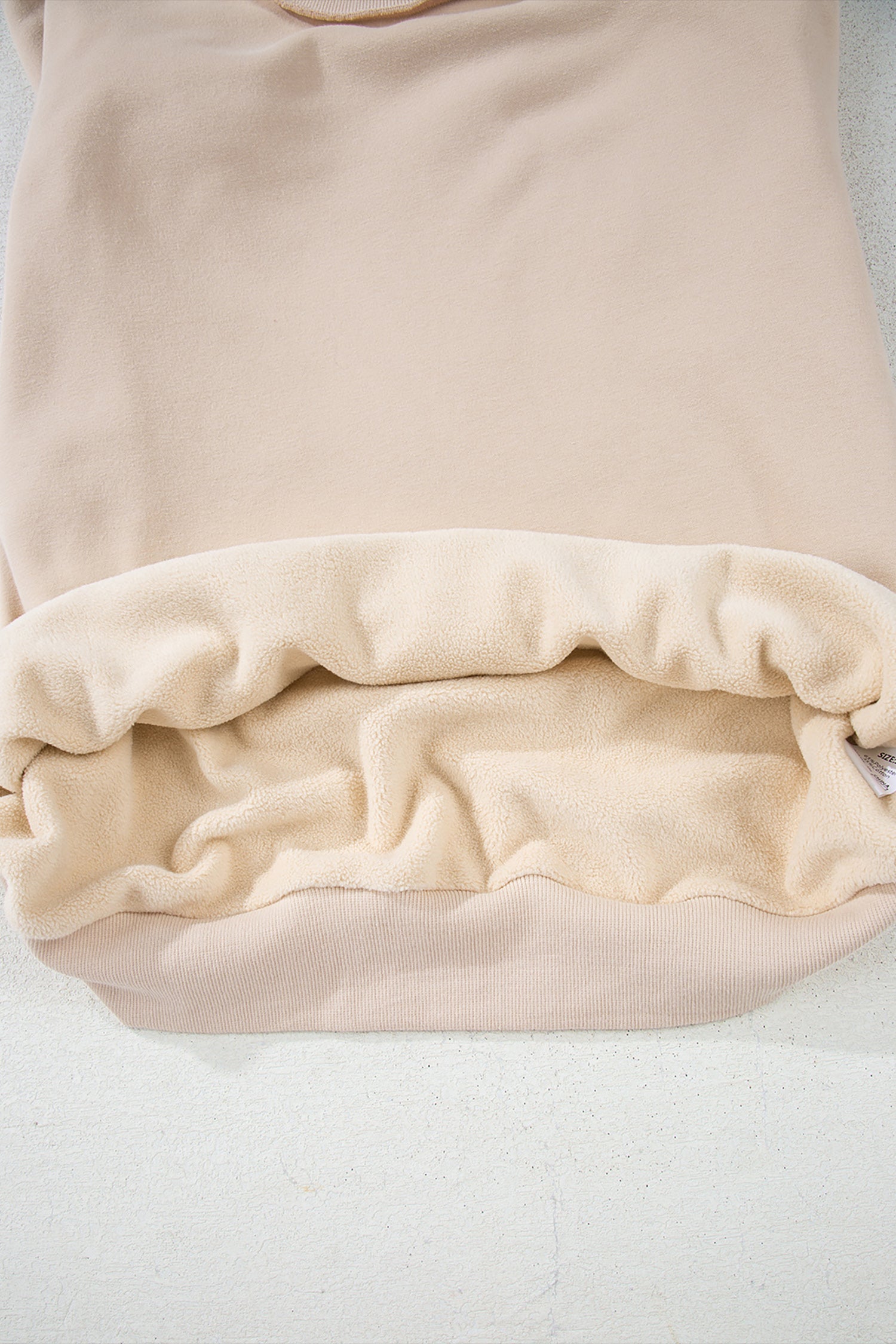 Apricot Oversize Drop Shoulder Reversible Mock Neck Sweatshirt