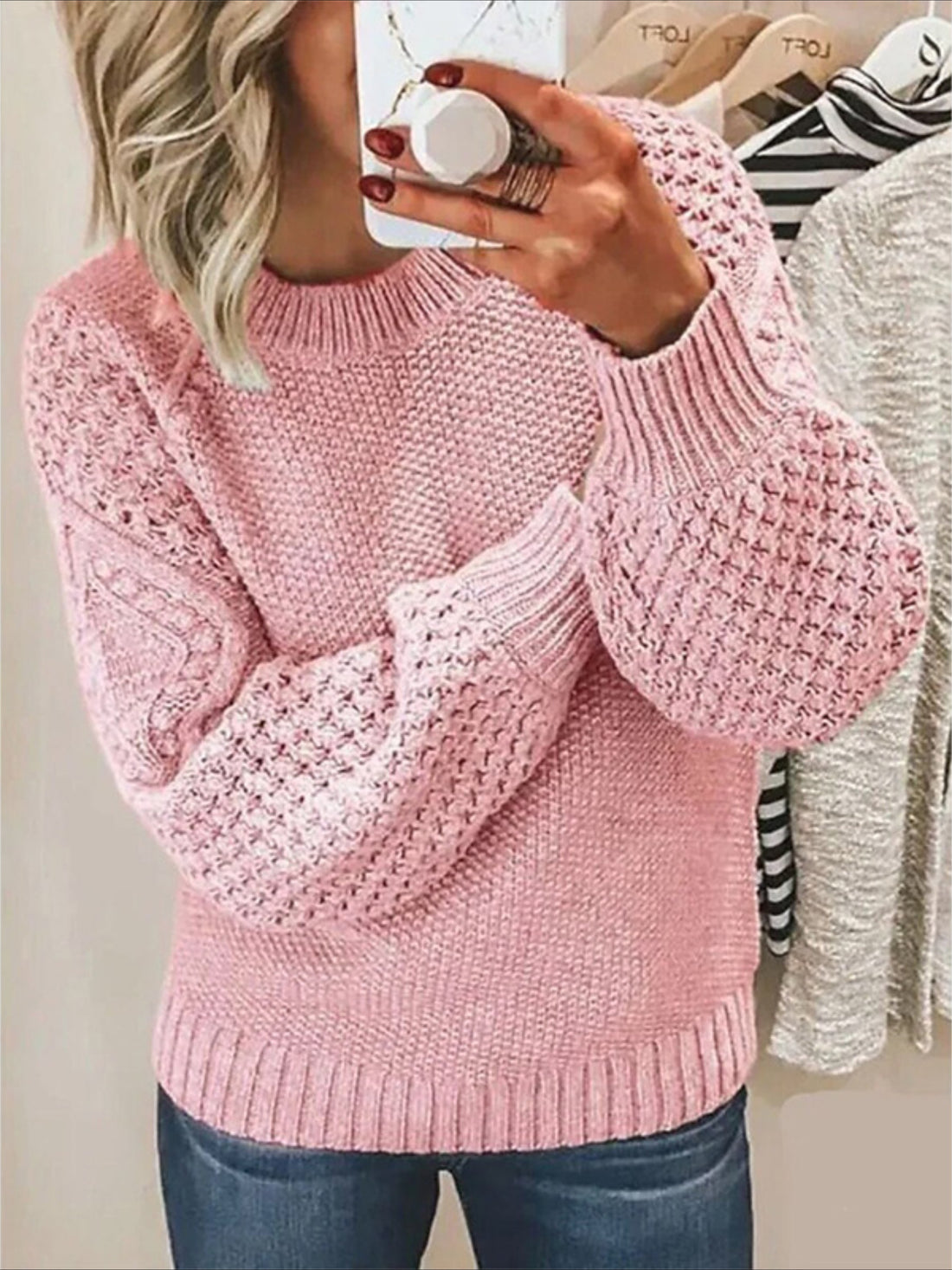 Classic Solid Color Knitted Sweater