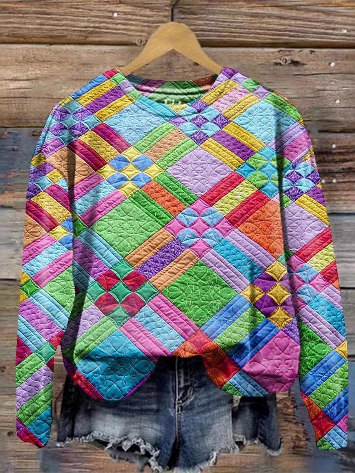 Geometric Casual Polyester Daily Loose Sweatshirts