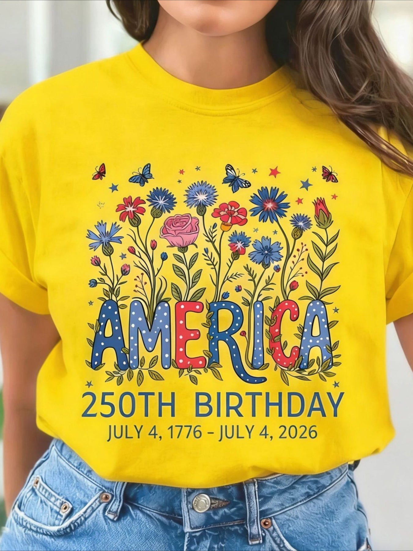 Vintage Floral Crew Neck Short Sleeve T-shirt