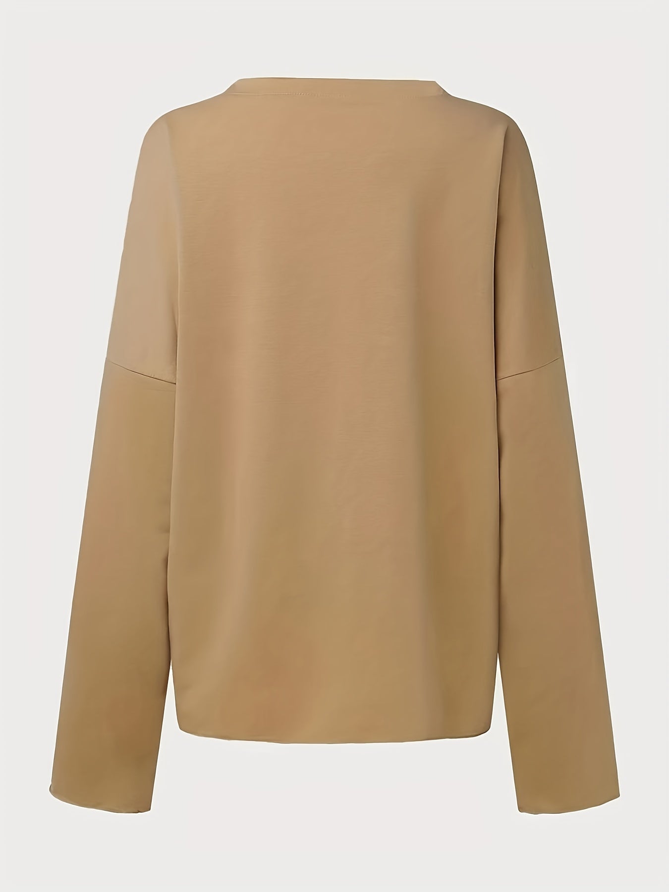 Solid Crew Neck Sweatshirt, Casual Long Sleeve Sweatshirt