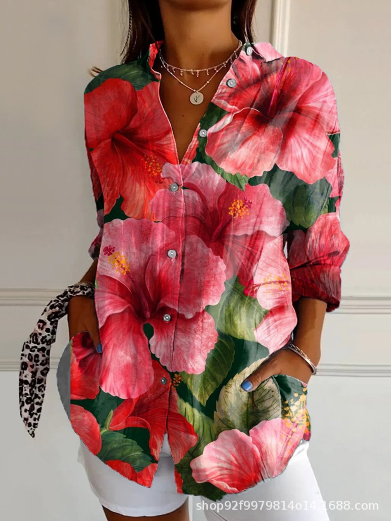 Casual Shirt Long Sleeve Floral Regular Loose Top