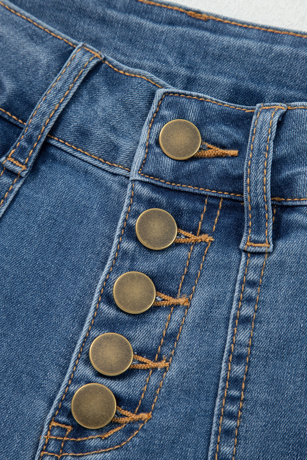 Ashleigh Blue Multi Buttons High Waist Wide Leg Jeans With Pockets