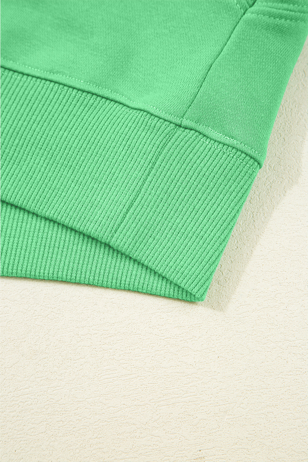 Bright Green Drop Shoulder Puff Sleeve Crop Pullover Drawstring Wide Leg Pants Set