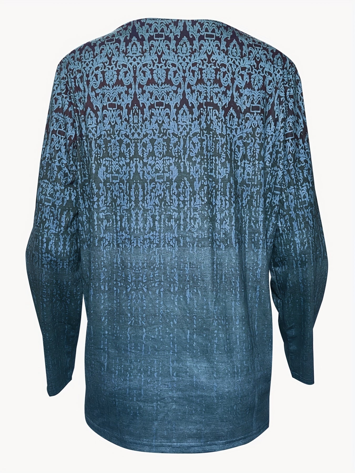 Floral Print Pullover Sweatshirt, Casual Long Sleeve V-neck Sweatshirt