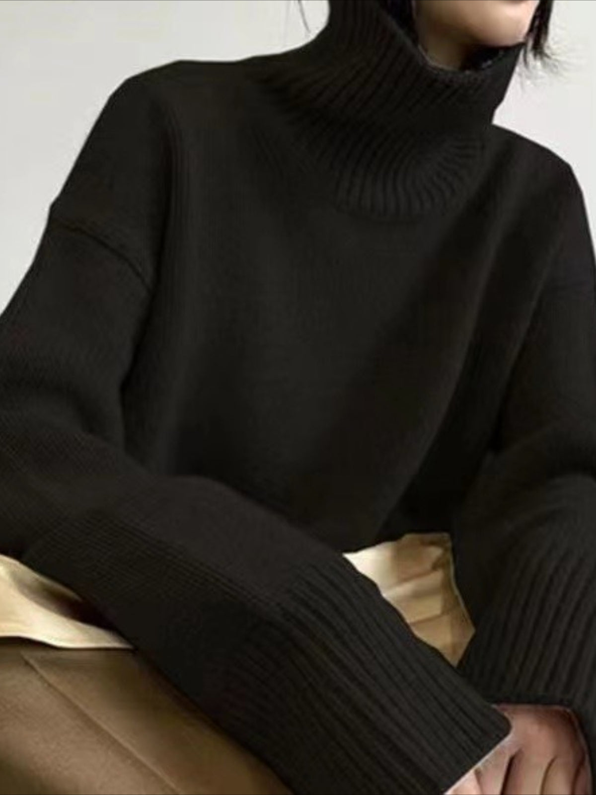 Lazy Style Loose and Versatile Knitted Pullover Sweater