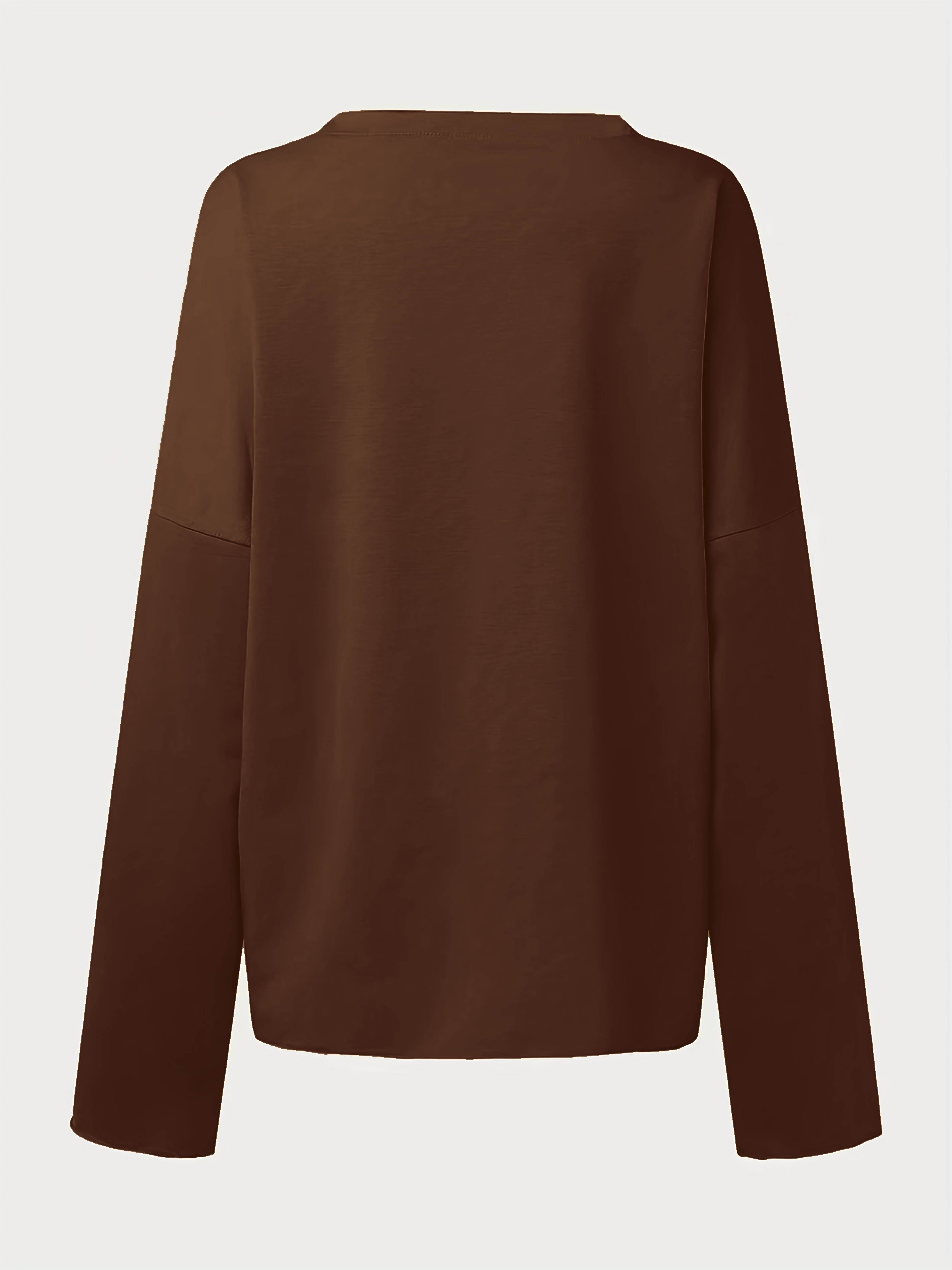 Solid Crew Neck Sweatshirt, Casual Long Sleeve Sweatshirt