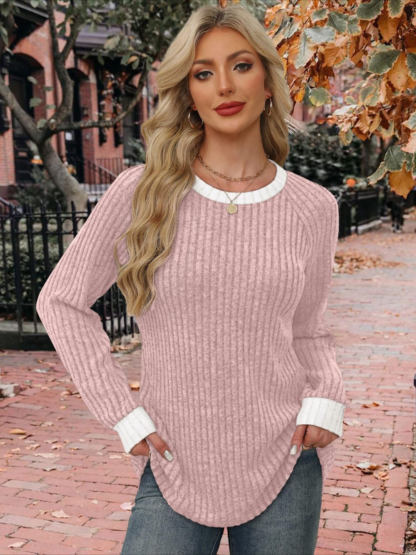 Loose Casual Fluff/Granular Fleece Fabric T-Shirt