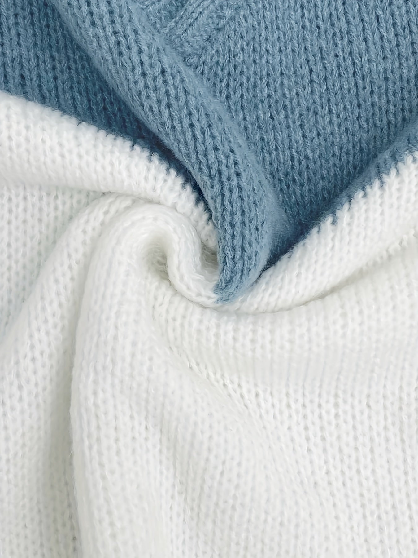 Color Block Simple Knit Sweater, Casual V Neck Long Sleeve Sweater