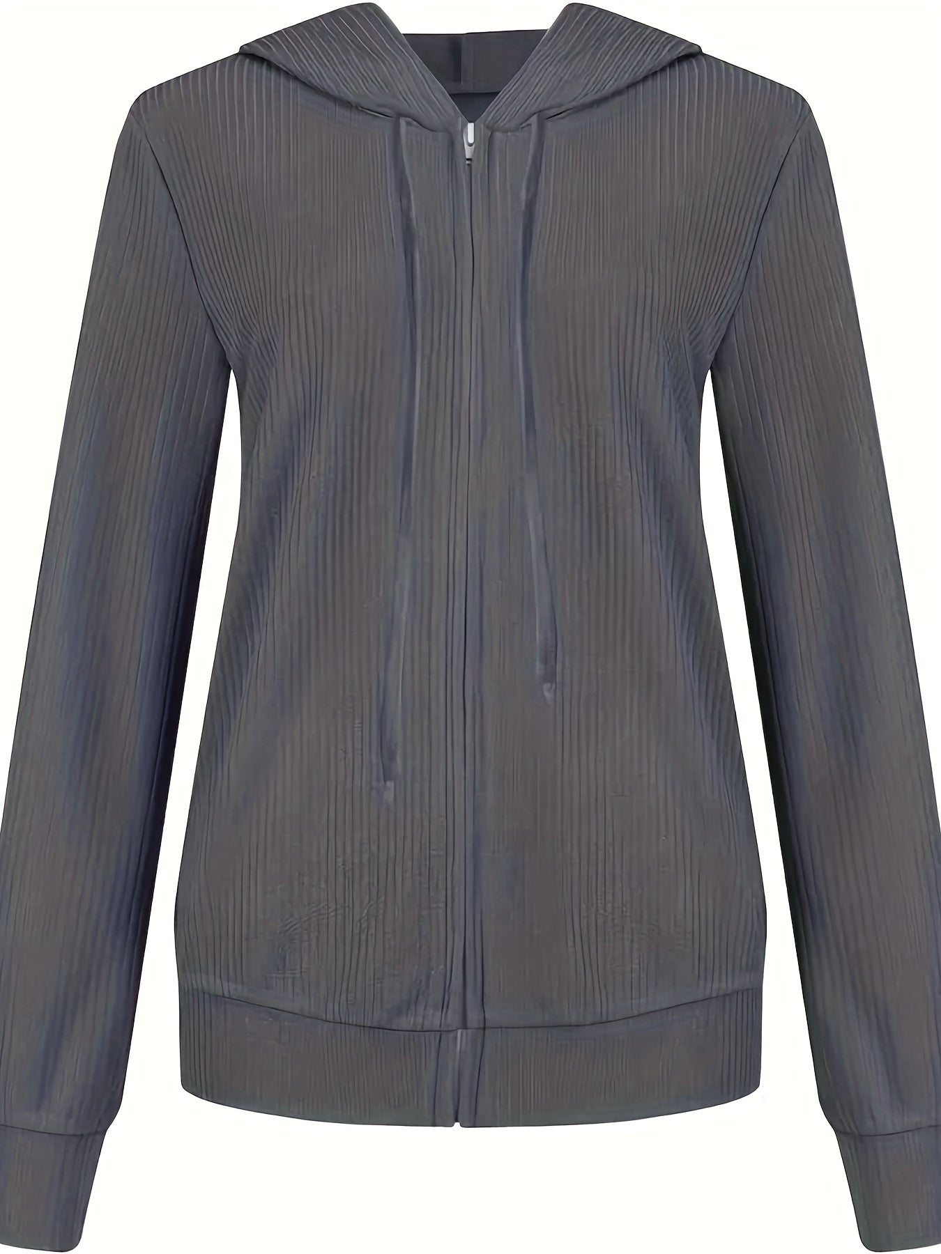 Women's Casual Zip Up Hoodie with Drawstring and Long Sleeves - Stay Warm and Stylish