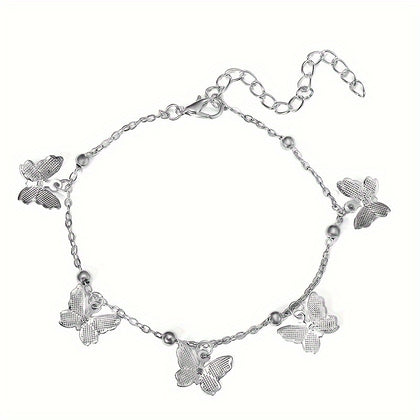 Free Gift A Stylish Bracelet For Women With An Elegant And Graceful Golden And Silvery Butterfly Pendant, Suitable For Daily Wear By Women And As A Gift For Friends