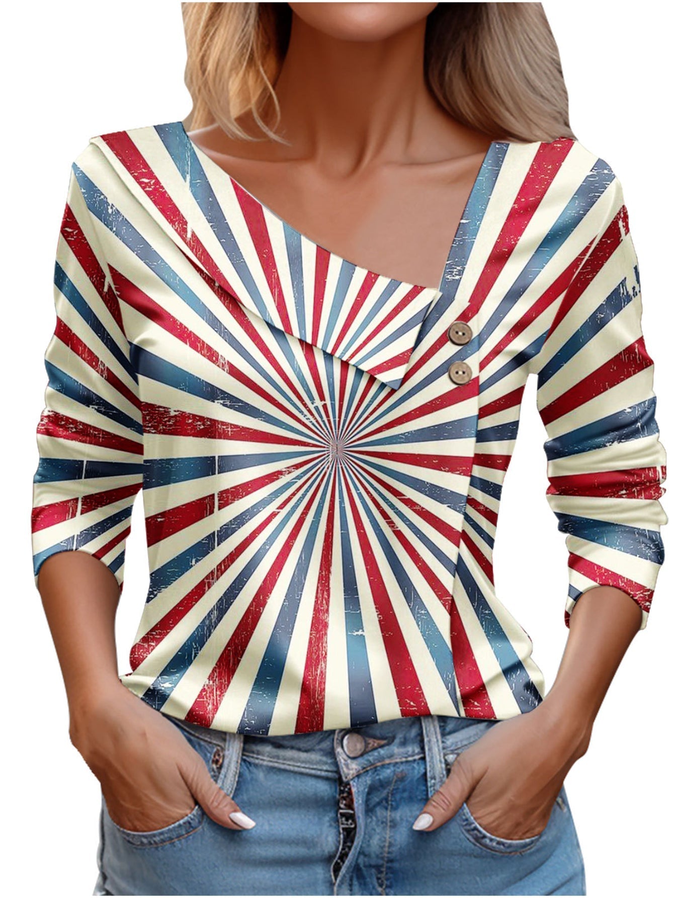 Chic Plaid Print Elegant Long Sleeve V-Neck T-Shirt