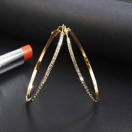 7cm circle set with diamonds large earring earrings