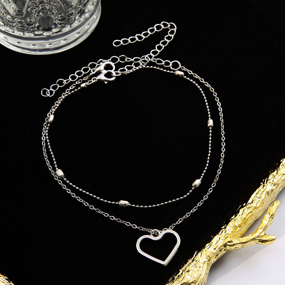 Free Gift Hollow love beach double anklet