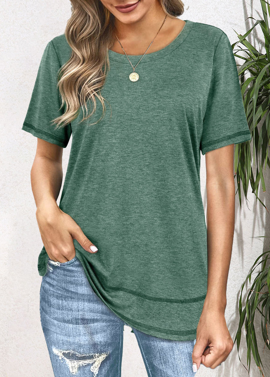 Solid Color Short Sleeve T-shirt
